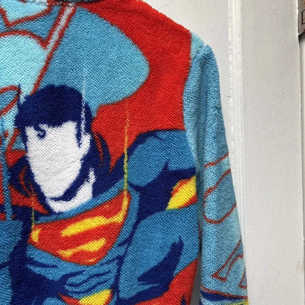 NEW DC SUPERMAN/BOYS CHARACTER SHERPA QUARTER ZIP - Large 10/12 w/ Tags